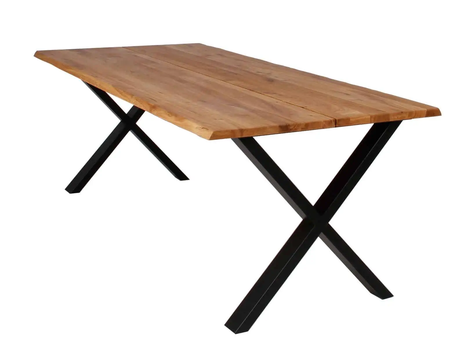 X spisebord stel med træplade
